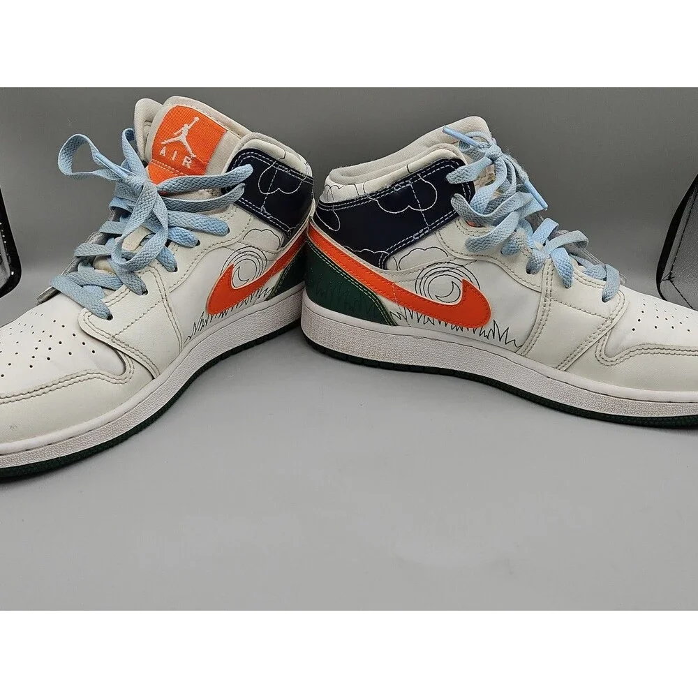 Nike Air Jordan 1 Mid SE GS 'Stitch' DX2462-100 Youth Size 6.5Y White